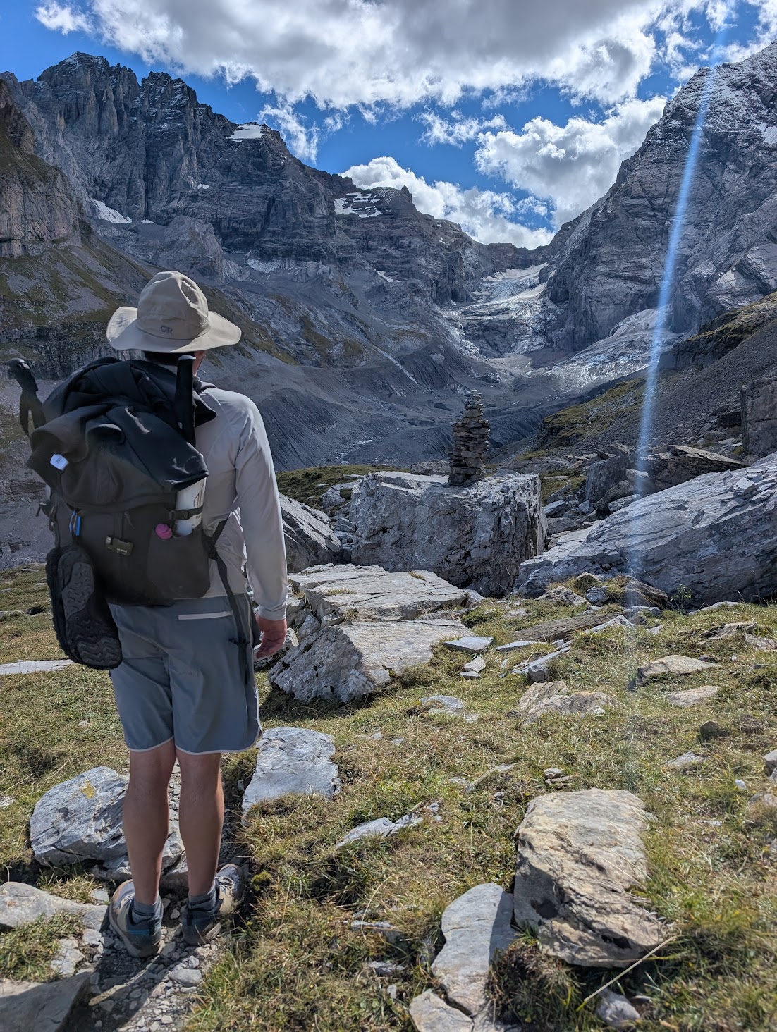 Day 2 first view of hut