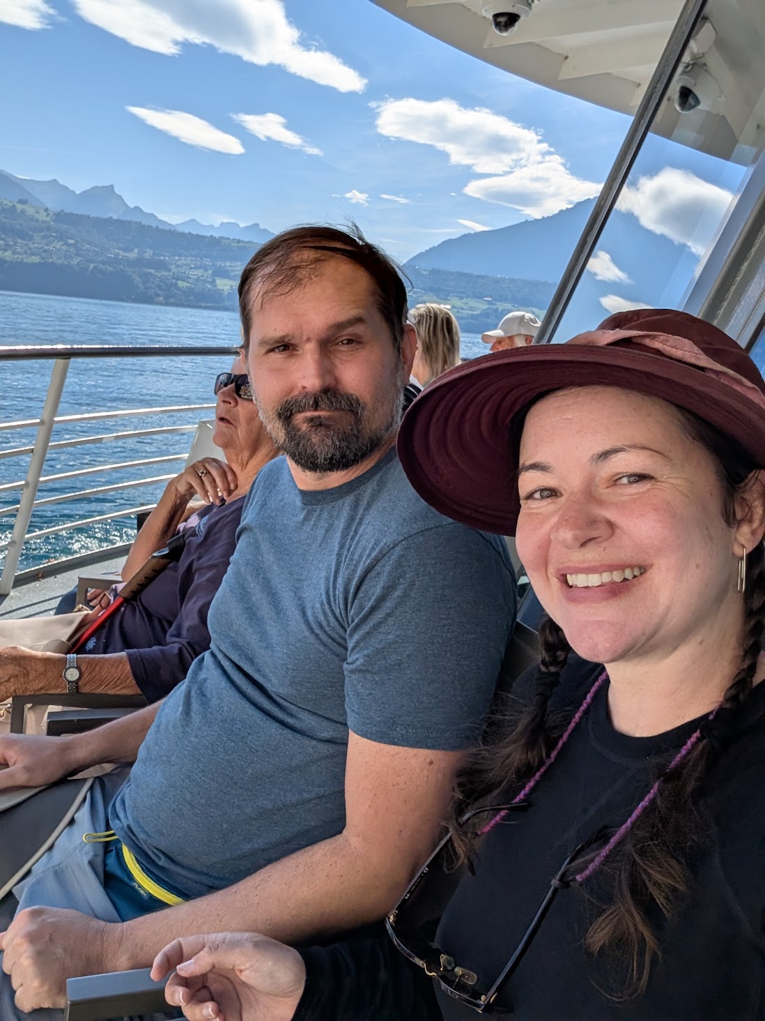 Riding the ferry in Lake Thun