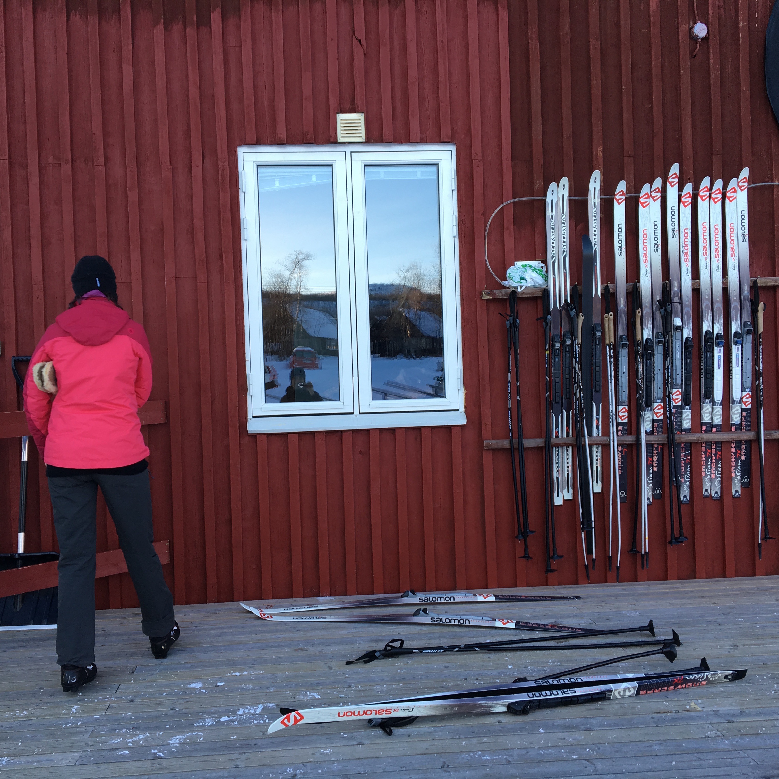 Abisko.net hostel cross-country ski storage