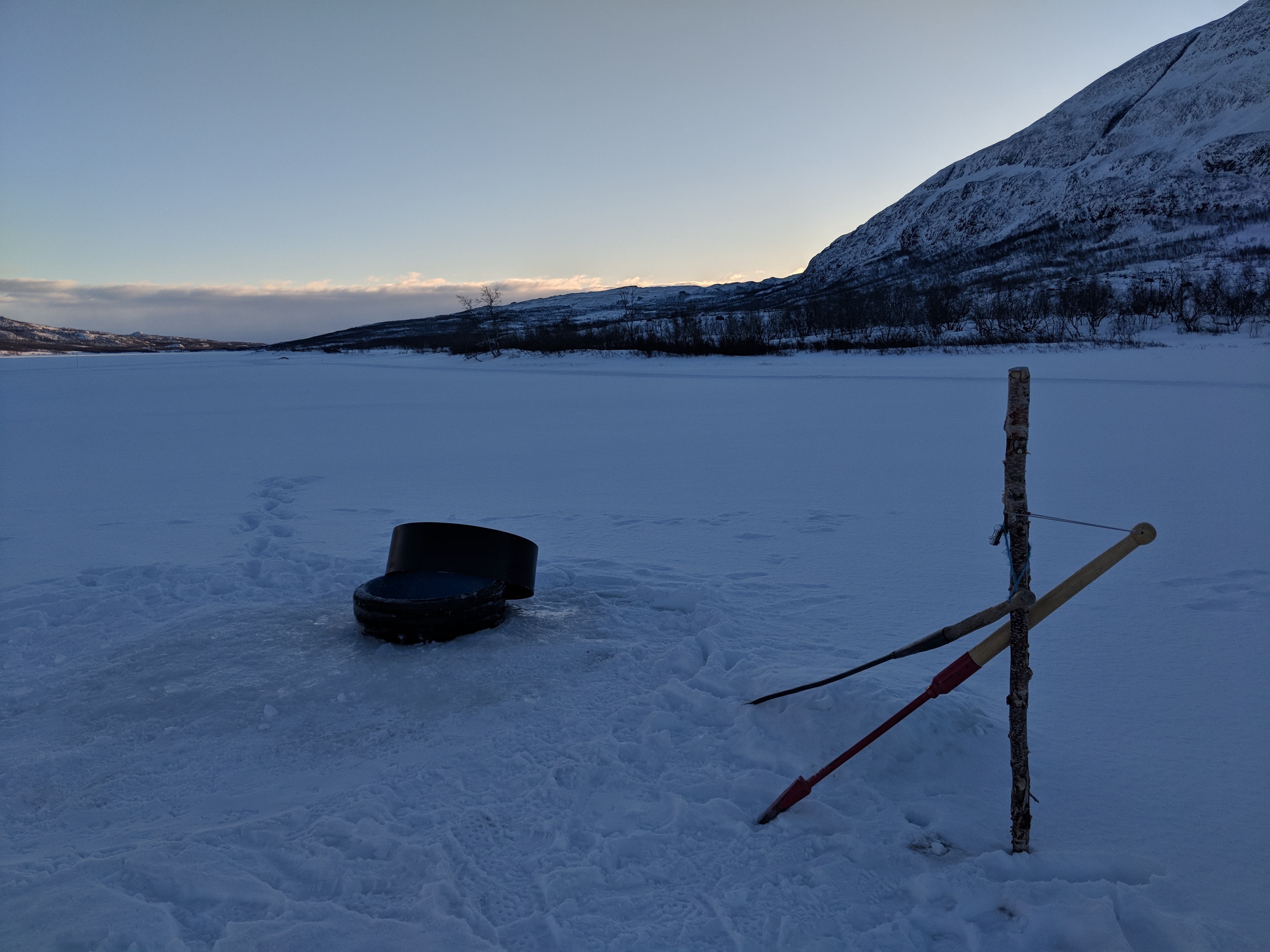 I did the 'gather water' chore by scooping water from this hole into a huge bucket