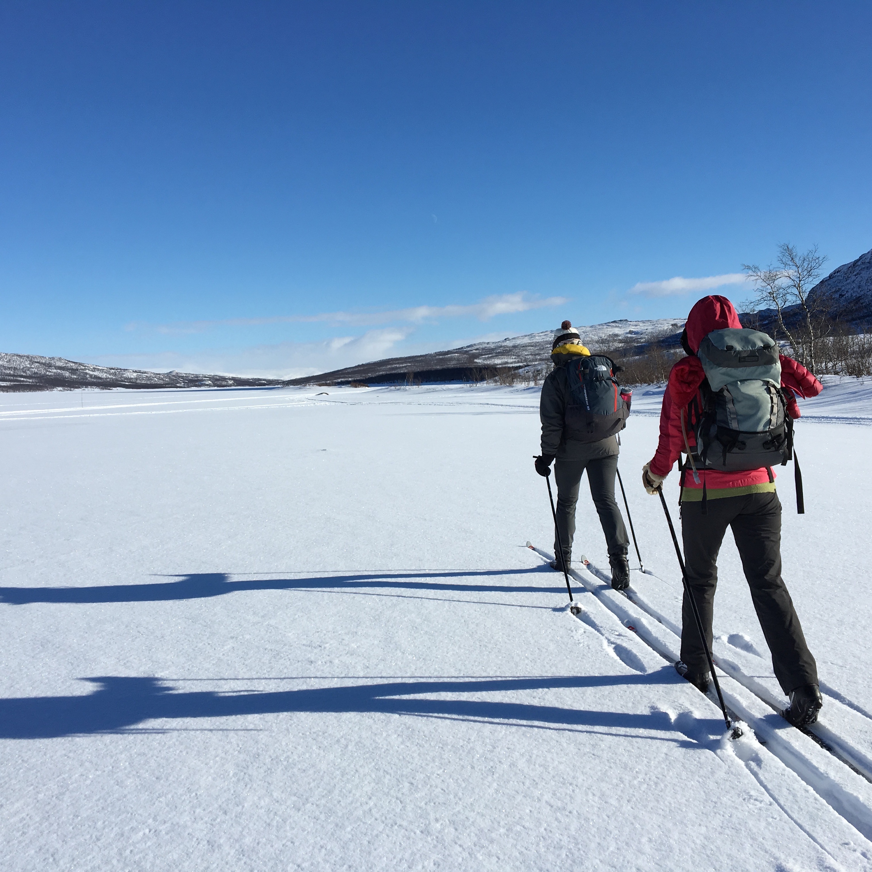 Heading back across the lake to Abisko