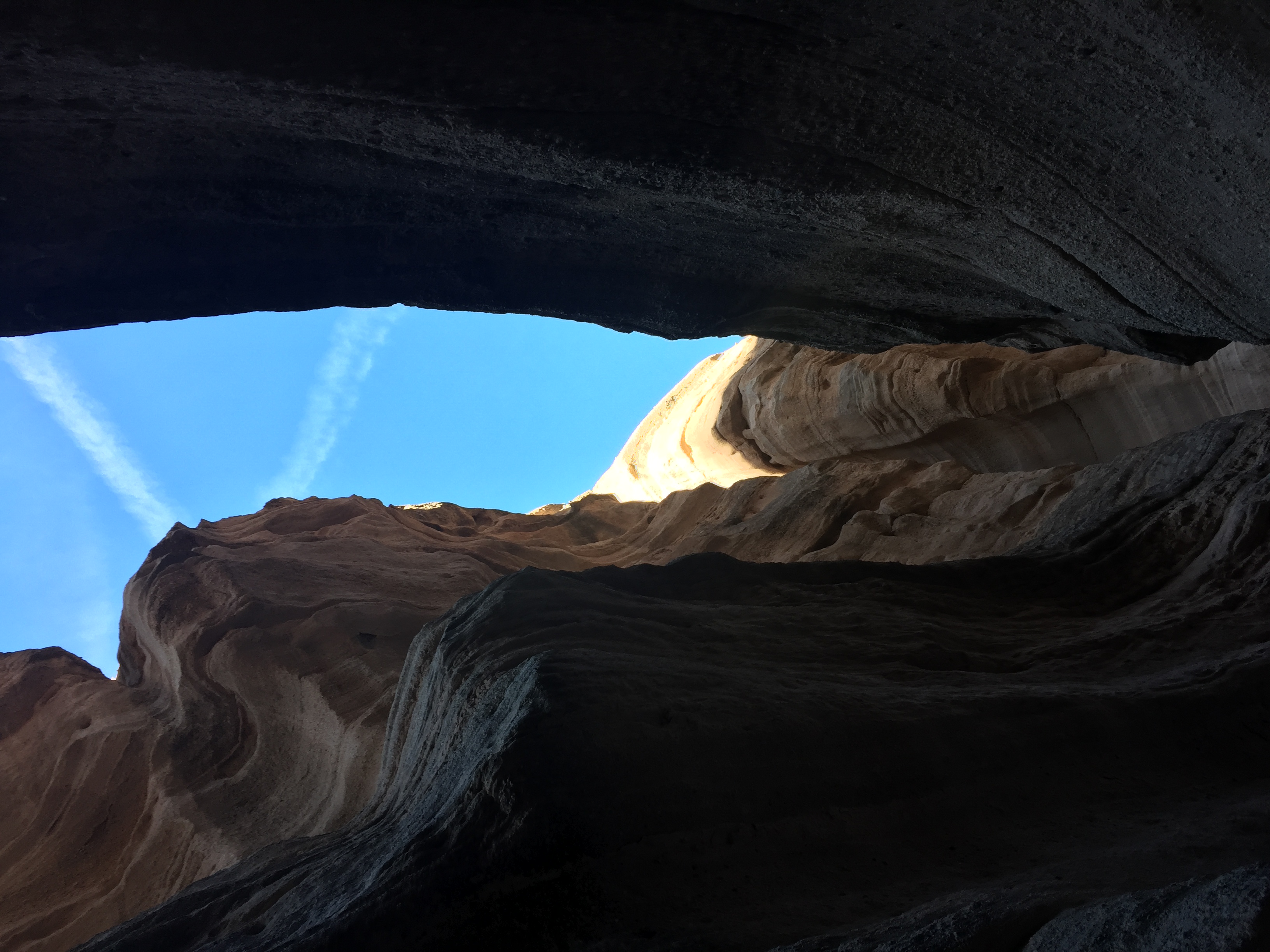 slot canyon view of sky